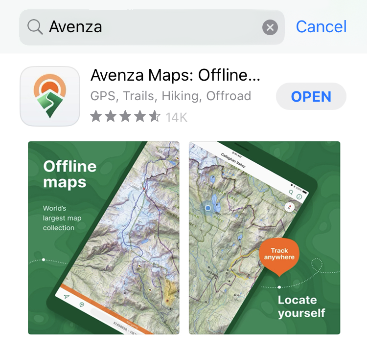 Avenza Offline Maps is available to download through available through the App Store or Google Play